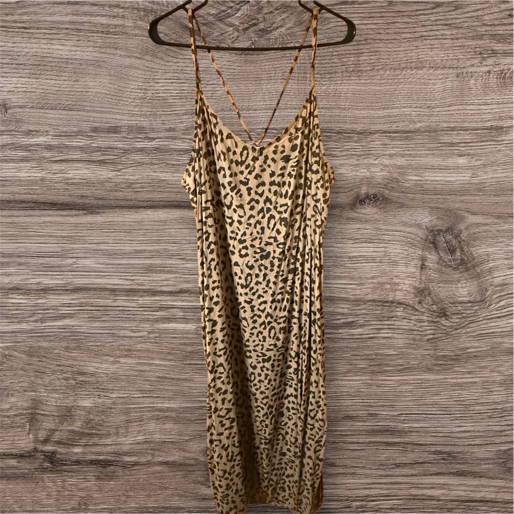 Aerie Leopard Print Midi Dress